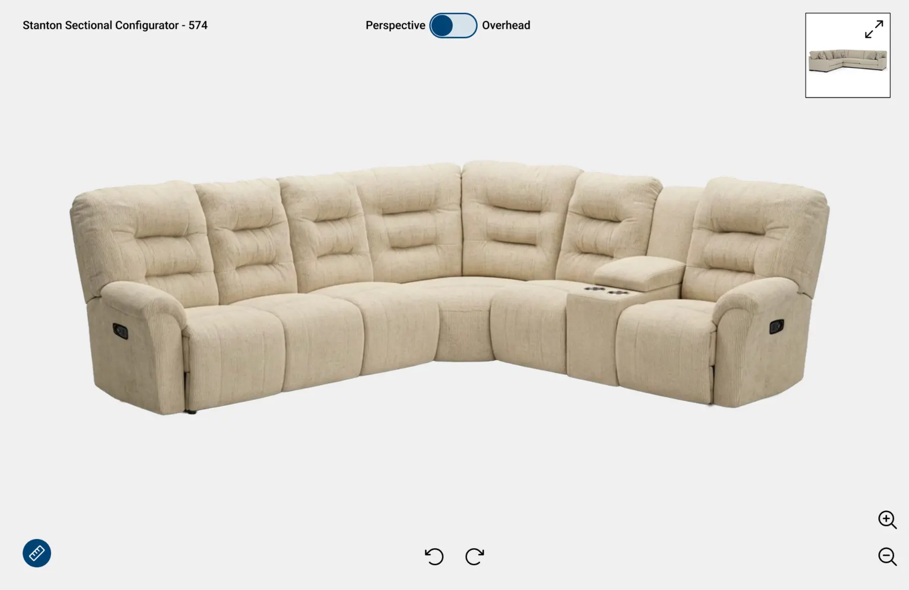 Photoreal Sectional Builder interface